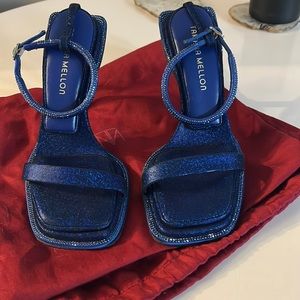 Tamara Mellon Blue Crystal Solstice sandals 100mm 37.5